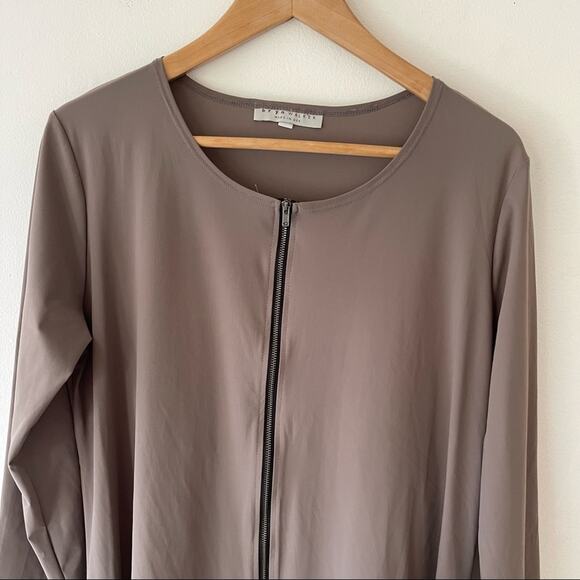 Bryn Walker Jersey Tunic Jacket Womens Small Beige Full Zip Lagenlook NWT - Picture 4 of 16